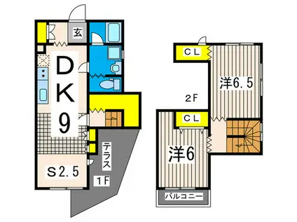 ダイユー43番館(2SDK/1階)の間取り写真