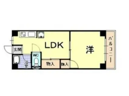 貴和芦屋ハウス(1LDK/4階)の間取り写真