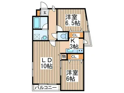 NOVA大通II(2LDK/6階)の間取り写真