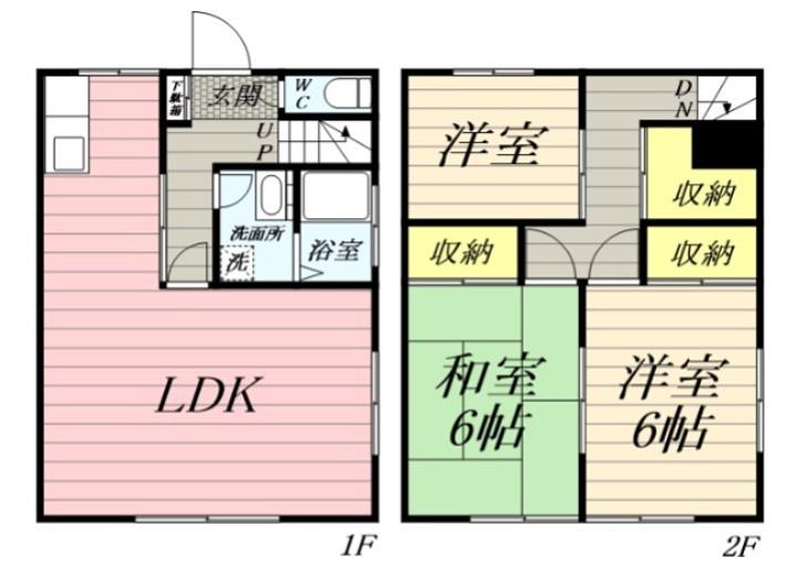 穂谷野コーポ(3SLDK/2階)の間取り写真