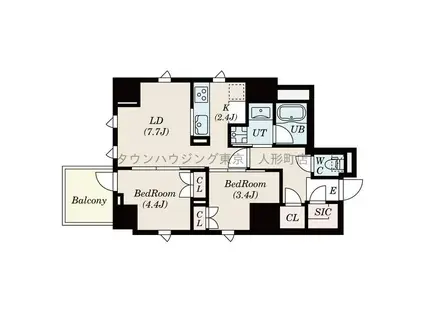 MFPRコート日本橋馬喰町(2LDK/3階)の間取り写真