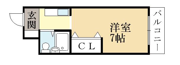FOK21(1K/3階)の間取り写真