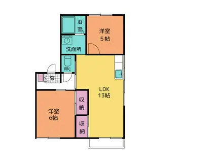 シーグリーン高松(2LDK/2階)の間取り写真