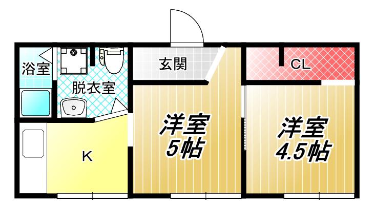 阪口マンション(2K/1階)の間取り写真