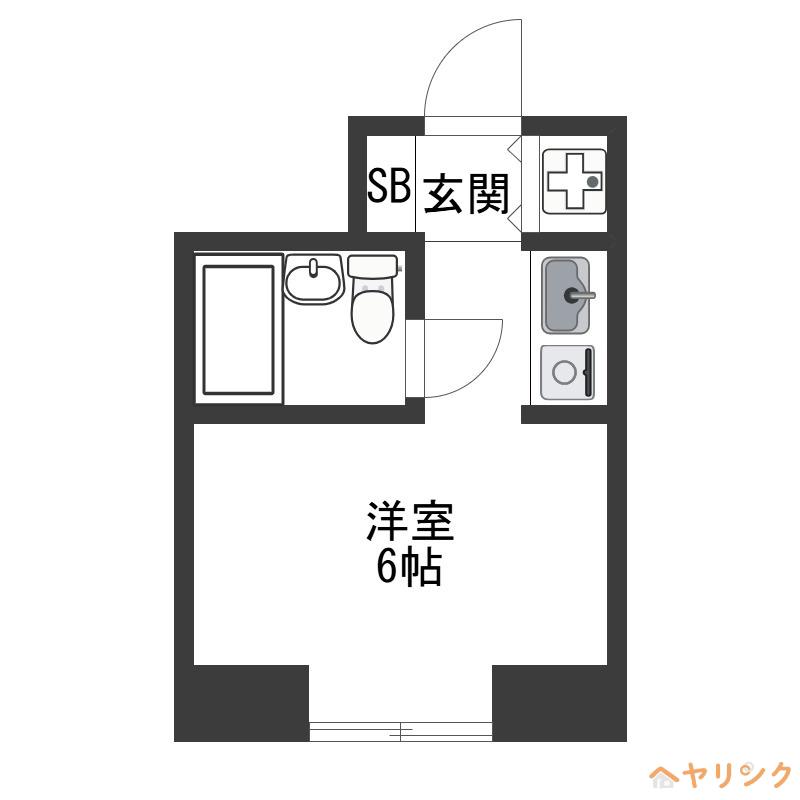 キンダーハウゼン(ワンルーム/1階)の間取り写真