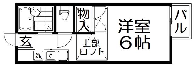 JUN I(ワンルーム/2階)の間取り写真