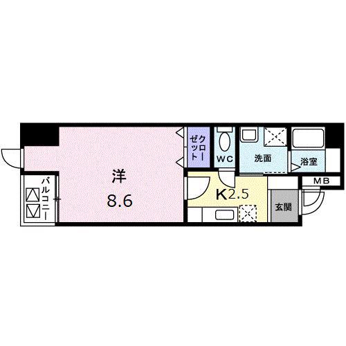 グレース栗林(1K/3階)の間取り写真