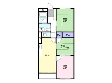 草加松原マンション(3DK/3階)の間取り写真