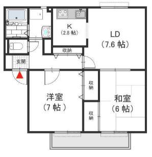 メゾンニュー池島A棟(2LDK/2階)の間取り写真