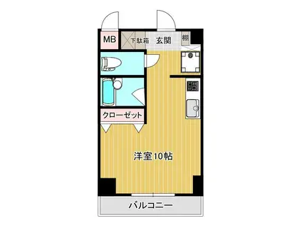 アルファコートGRANDE(ワンルーム/3階)の間取り写真