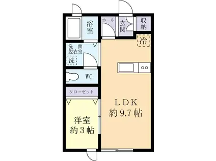 プレジール(1LDK/2階)の間取り写真