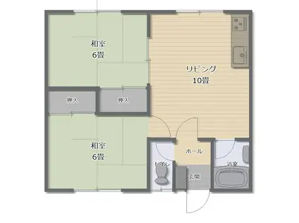 東陽マンション(2LDK/2階)の間取り写真
