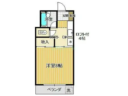 ビューティフォー(1K/1階)の間取り写真
