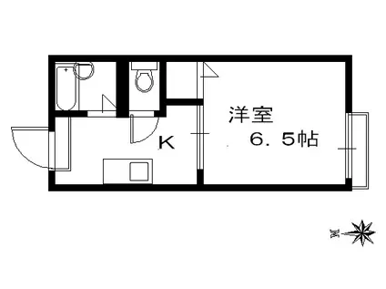 みどり台ハウス(1K/1階)の間取り写真