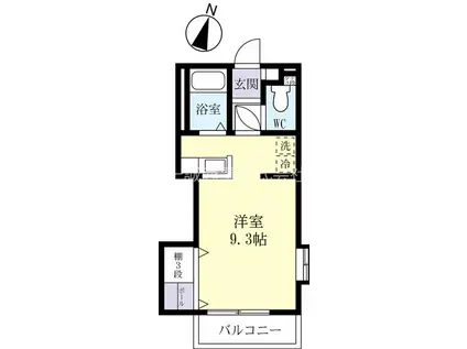 巡見アパート A棟(1K/1階)の間取り写真