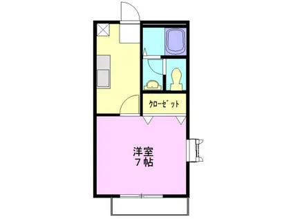 アザレア(1K/1階)の間取り写真