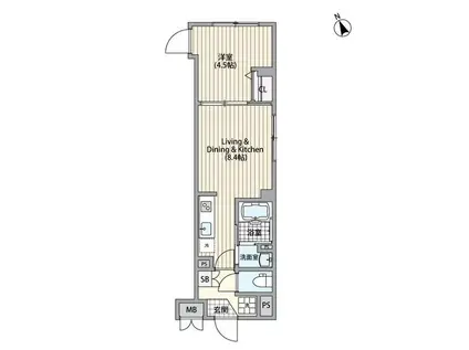エルファーロ恵比寿(1LDK/2階)の間取り写真