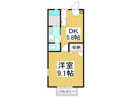 メゾン・ド・ルミエールA棟(1DK/1階)の間取り写真