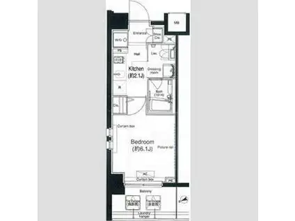 プラウドフラット鶴見II(1K/5階)の間取り写真