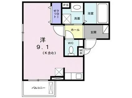 T.SECTION(ワンルーム/2階)の間取り写真