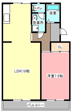 マンションカメリア I(1LDK/3階)の間取り写真