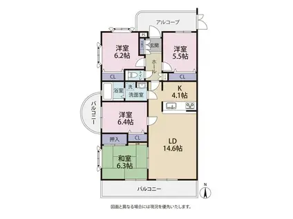 アーバンライフ楊子(4LDK/4階)の間取り写真