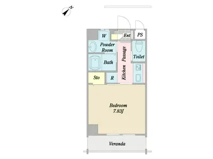 澄和レジデンス前島(1K/2階)の間取り写真