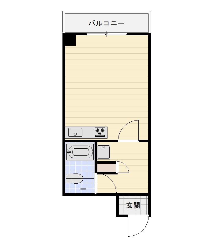 五軒町マンション(ワンルーム/2階)の間取り写真