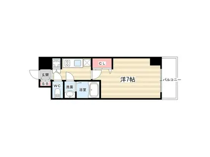 アドバンス京都デタンデュ(1K/6階)の間取り写真