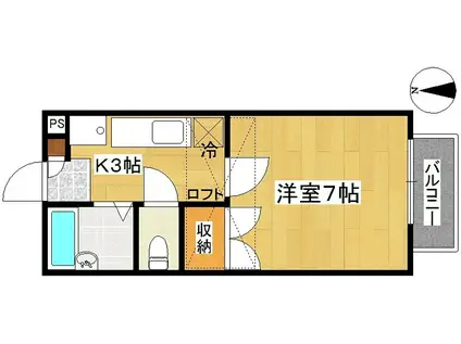ステーブルサトー(1K/2階)の間取り写真