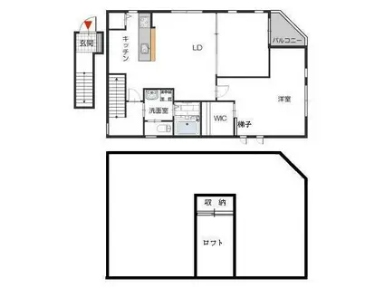 ディアコート御影(2LDK/2階)の間取り写真