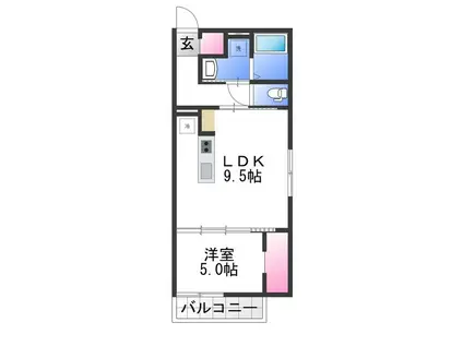 ステイザハウス日根野ウエスト(1LDK/1階)の間取り写真