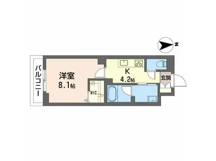 グランクレスト(1K/1階)の間取り写真