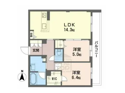 ベルスウィート(2LDK/2階)の間取り写真