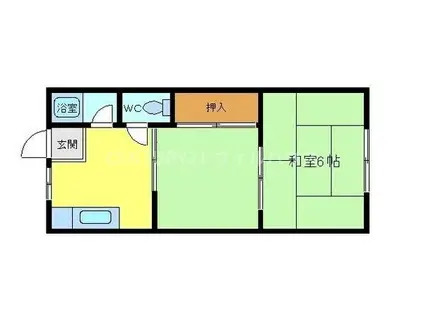 徳永ハイツ(1LDK/1階)の間取り写真