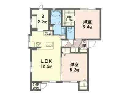 フレバリーガーデンD(2LDK/1階)の間取り写真