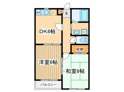 メープルアイ(2DK/2階)の間取り写真