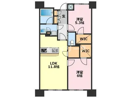 ベルヴュコート柏(2LDK/4階)の間取り写真