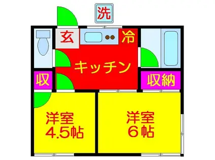 エルミタージュ(2K/2階)の間取り写真