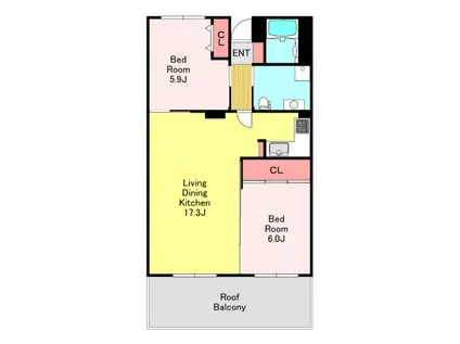 PENTA AIMABLE(2LDK/2階)の間取り写真