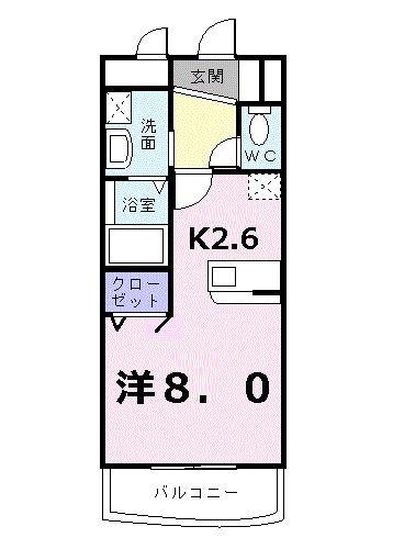 シャンドフレーズII(1K/1階)の間取り写真