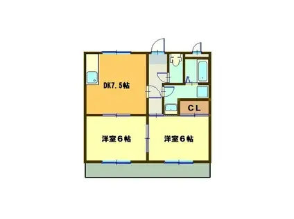 サンライズ大池(2DK/1階)の間取り写真