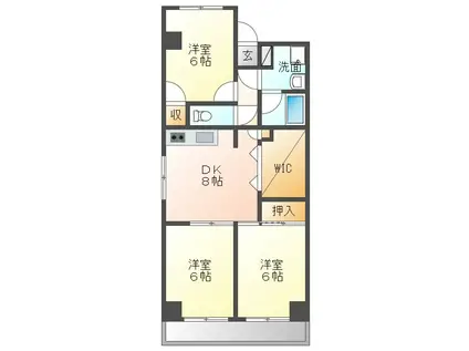 マンワール南末広(3SDK/1階)の間取り写真