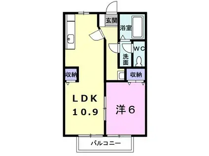 サクラハイツ(1LDK/2階)の間取り写真
