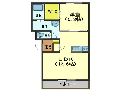 ステラ石川(1LDK/2階)の間取り写真