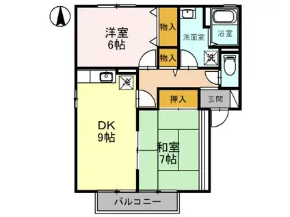 御料所ガーデンF(2DK/2階)の間取り写真