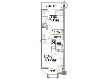 シティコート目黒III(1LDK/3階)の間取り写真
