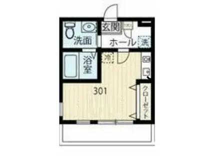 JR鶴見線 鶴見駅 徒歩14分 3階建 築4年(ワンルーム/3階)の間取り写真