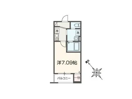 MELLAS大袋(1K/1階)の間取り写真