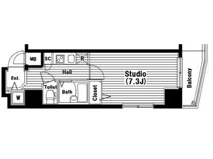 ガラ・ステージ御茶ノ水(1K/7階)の間取り写真